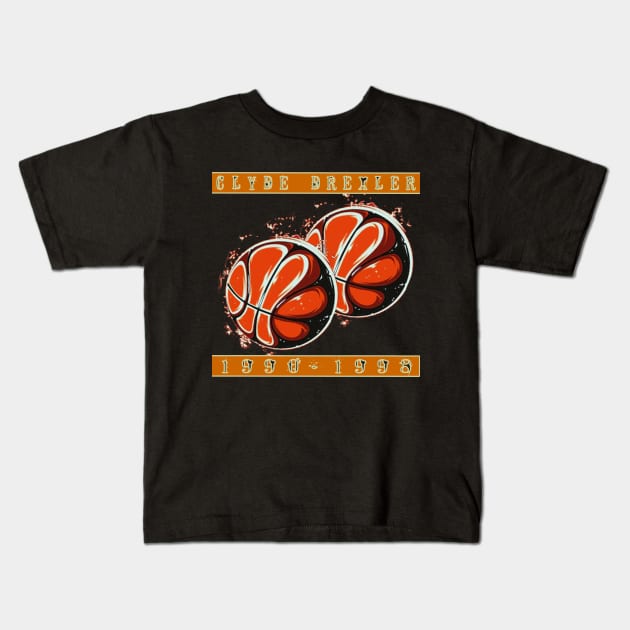 Clyde Drexler Kids T-Shirt by Punyatoko